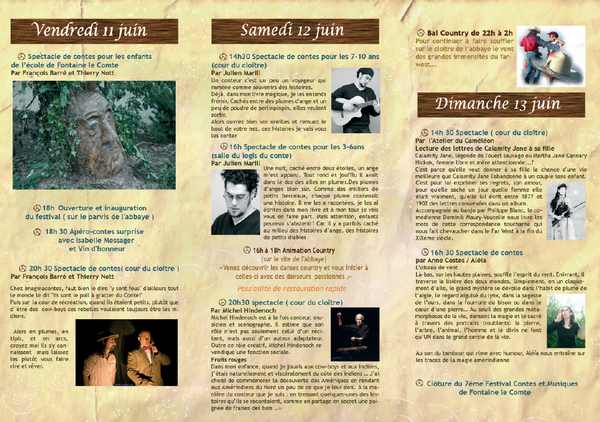 Programme du festival du conte - face 2